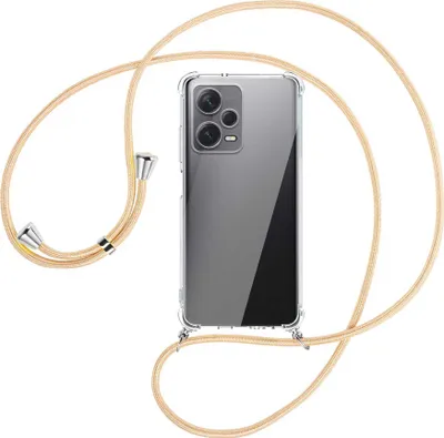 Produktbild von Handykette Backcover-Schutzhülle mit Band (Metall silberfarben) für Xiaomi Redmi Note 12 Pro Plus - Goldkordel