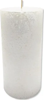 Produktbild von Stumpenkerze XL 10 x 20cm weiß mit Glitzer durchgefärbt Säulenkerze