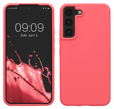 Produktbild von kwmobile Handyhülle für Samsung Galaxy S22 Hülle - Case Silikon - Kabelloses Laden - Schutzhülle Cover in Neon Koralle