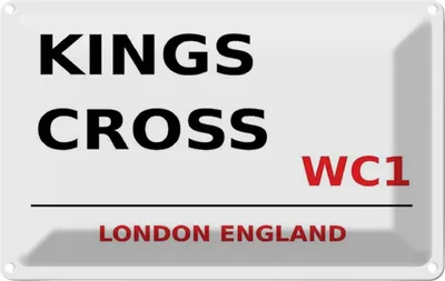 Produktbild von vianmo Blechschild 12x18 cm England Kings Cross WC1 Abenteuer Reisen Urlaub