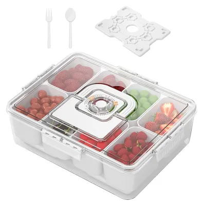 Zdjęcie produktu dla Pudełko na przekąski z 8 przegródkami, idealne do organizacji