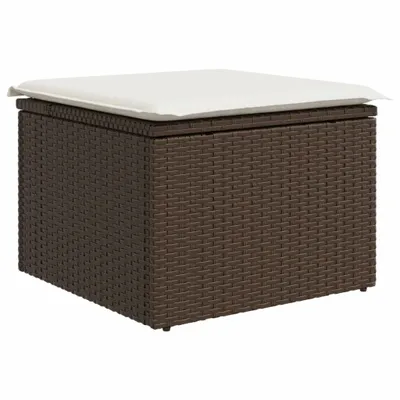 Obrázok produktu pre vidaXL Záhradná stolička s vankúšom hnedá 55x55x37 cm Poly ratan