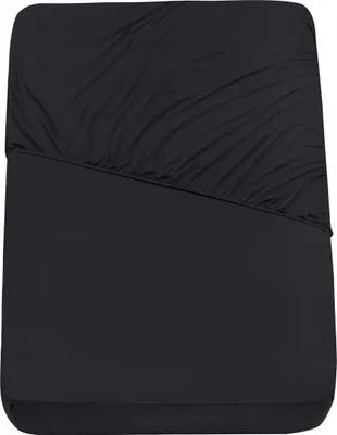 Produktbild von Spannbettlaken Jersey Spannbetttuch 100% Baumwolle Bettlaken Spannbettuch Laken 28 Farben, Größe:120 x 200 cm, Farbe:Schwarz