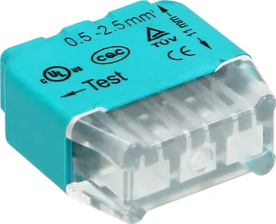 Immagine prodotto di Raccordo a compressione a 3 fili; per conduttori 0,75-2,5 mm; IEC 300V/24A; 10 pz.