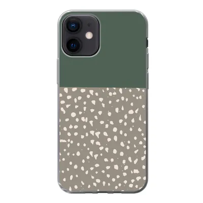 Produktbild von MuchoWow® Handyhülle Schutzhülle Hülle für iPhone 12 Polka dot - Grün - Muster Silikon Softcase Handy Hülle - Schutzhülle
