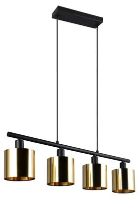 Zdjęcie produktu dla Lampa wisząca, 4 światła, złoto-czarna, L 75 cm
