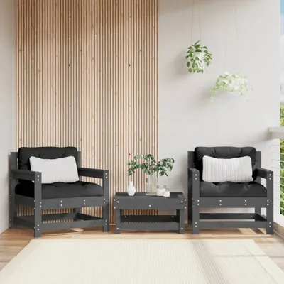Produktbild von Gartenstühle 2 Stk. Grau Massivholz Kiefer 825494