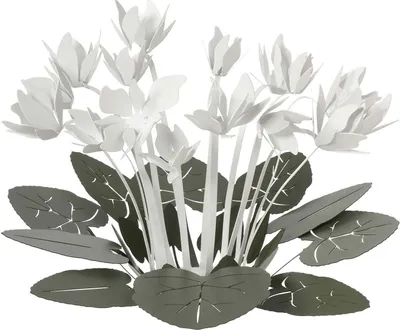 Immagine prodotto di Centrotavola decorativo Ciclamino Ø38 cm in ferro color Verde Salvia e Bianco Design floreale moderno per tavolo o soggiorno  Italy