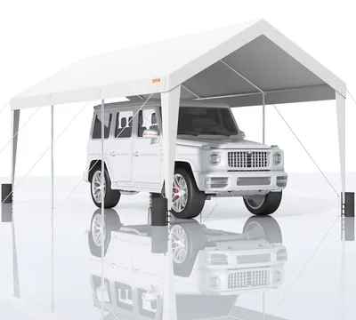 Image de Abri de voiture - Toiture de protection - Garage - Toiture de jardin - Tente pour abri de voiture - 3x6 mètres - Acier galvanisé