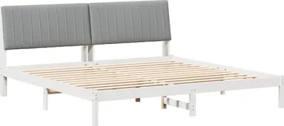 Produktbild von vidaXL Bettrahmen mit Kopfteil Weiß 200 x 200 cm Massives Kiefernholz