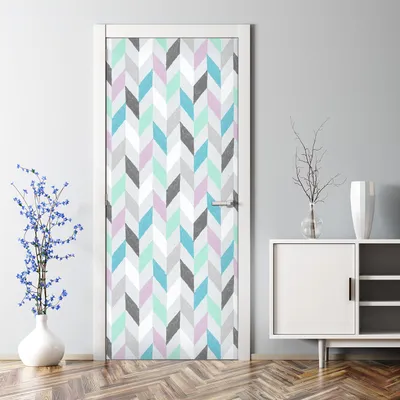 Produktbild von Dekorative Türaufkleber selbstklebend Klebefolie Türtapete Türfolie Fischgrätenmuster 77 x 200 cm