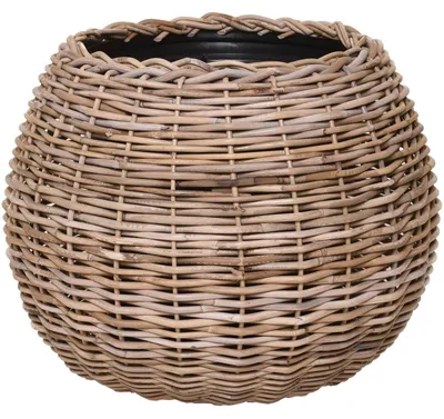 Obrázok produktu pre Kvetináč z ratanu, 55 x 44 cm, sivá, prírodná farba