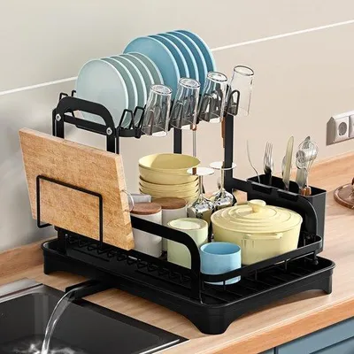 Produktbild von Doppelhaushalter mit Lekbak und Werkzeughalter, schwarz