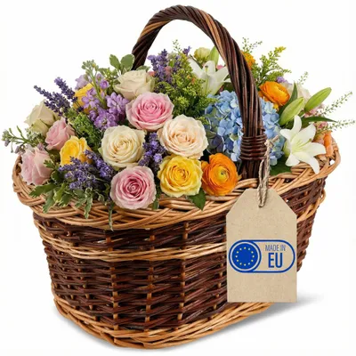 Produktbild von Creative Home Weidenkorb mit Henkel Zweifarbig | 48 x 34 x 40 cm (+/- 2 cm)