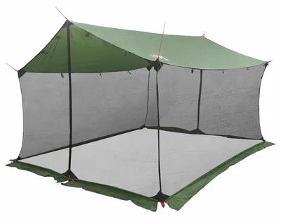 Image de vidaXL Bâche de camping avec parois en filet, verte, 340 x 260 x 220 cm