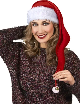 Immagine prodotto di Cappello natalizio con pompon rosso e bianco - Taglia unica