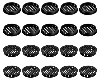 Image de Grille de ventilation ronde - 50 mm - 36 pièces - Noir