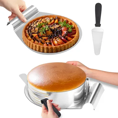 Zdjęcie produktu dla Fiqops zestaw do ciasta serwetnik pierścień do ciasta 4 szt. wykrawacz do ciasta ze stali nierdzewnej - średnica 23-30 cm wykrawacz do ciasta pomoc do pieczenia i dekorowania w kuchni