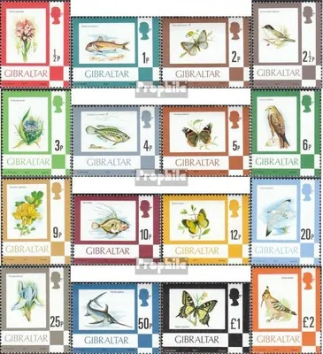 Produktbild von Briefmarken Gibraltar 1977 Mi 348I-363I (kompl.Ausg.) postfrisch Flora und Fauna