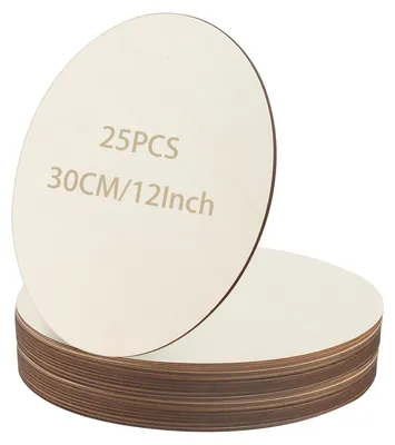 25 runde Holzplatten 30 cm, 3 mm dick, unbehandelt, DIY-Bastelrohlinge