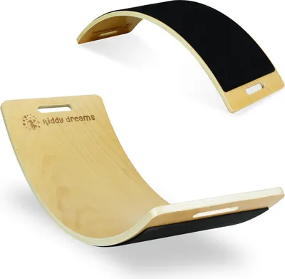 Produktbild von CCLIFE Balance Board Kinder Holz, Kleinkind Wackelbrett mit  EVA matte, Montessori Spielzeug Balancebrett, Color: Holzfarbe