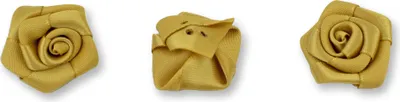 Produktbild von Satinrosen 3cm zum Basteln & Aufnähen 10 Stück Gold