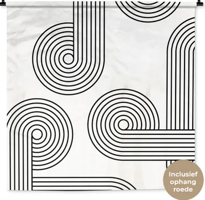 Produktbild von MuchoWow® Wandteppich Wandbehang Kunst - Abstrakt - Kreis 150x150 cm Tapisserie Dekoration Wandtuch - Wohnaccessoires - Modernes