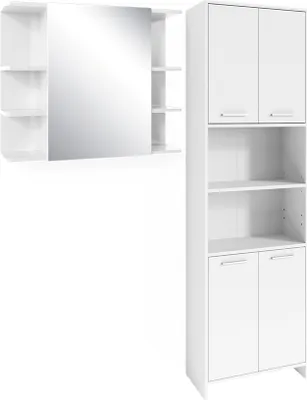 Produktbild von Badmöbel-Set Vicco Maris Weiß 2 Teile, mit Hochschrank und Bad Spiegelschrank, Model 41633
