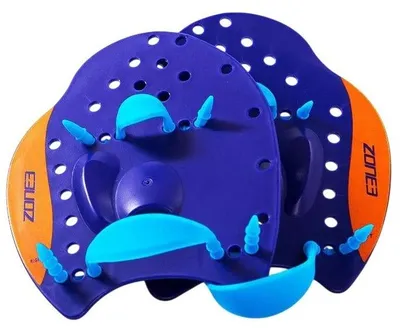Produktbild von Schwimmhandpaddel Zone3 Power Stroke Swimming-Blau/Orange-L