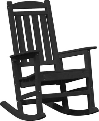 Image de vidaXL Fauteuil à bascule de jardin Noir 92 x 70 x 108 cm HDPE
