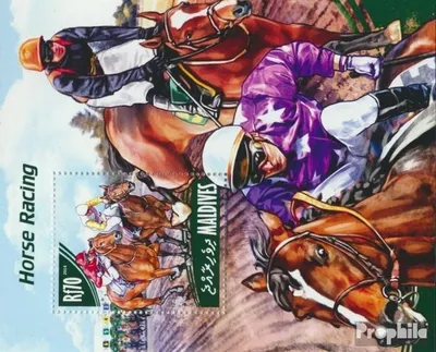 Produktbild von Briefmarken Malediven 2014 Mi Block 720 (kompl. Ausg.) postfrisch Pferderennen