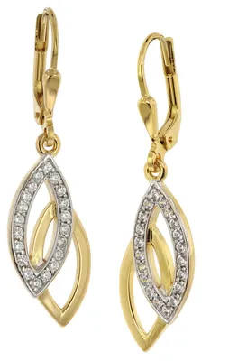 Produktbild von trendor Damen Ohrringe Gold auf 925 Silber Zirkonia Ohrhänger 39012