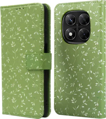 Produktbild von imoshion Design Klapphülle Xiaomi Redmi Note 14 Pro Plus (5G) - Green Flowers