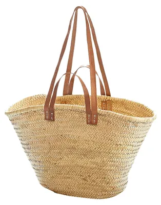 Produktbild von Tasche, Palmblatt, mit Ledergriffe und Lederhenkel, 55 x 21 x 36 cm