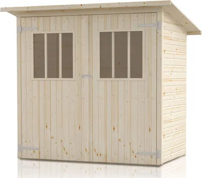Produktbild von Gartenschrank Platzwunder mit Doppeltür und Plexiglas-Lichtausschnitten, 222,6x149,3x195 cm