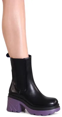 Produktbild von topschuhe24 3121 Damen Plateau Stiefeletten Chelsea Boots , Farbe:Schwarz, Größe:37 EU