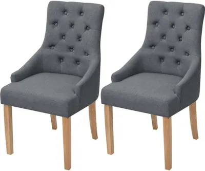 Produktbild von Esszimmerstühle 2 Stk. Dunkelgrau Stoff