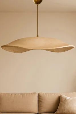 Produktbild von Opviq, Vintage Gold Pendelleuchte mit Metallkörper, Carbonbeton-Kappe, verstellbare Höhe 15-60 cm, Ø58 cm, E27 Fassung, IP20, ideal für moderne Wohn- und Hotelräume.