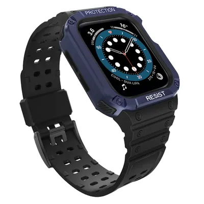 Obrázek produktu pro Sada HQWear Band + pouzdro pro Apple Watch 7/6/5/4/3/2, SE (41/40/38 mm), černá + tmavě modrá