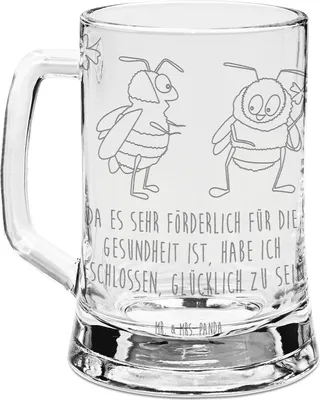 Produktbild von Mr. & Mrs. Panda Krug Hummeln Kleeblatt - Transparent - Geschenk, Lustige Sprüche, Seidel, Hummel, Biene Deko, glücklich Werden, Spruch Positiv, sein, Bierhumpen, Humpen