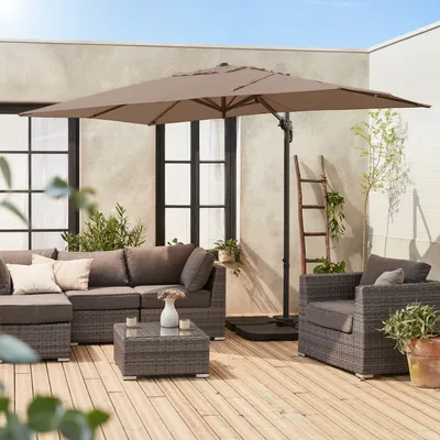 Produktbild von sweeek - Rechteckiger Sonnenschirm 2x3 m - Taupe