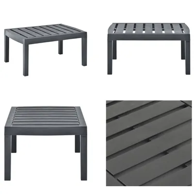 Image de vidaXL Table de jardin Anthracite 78x55x38 cm Plastique - Table de jardin - Tables de jardin - Table d'appoint