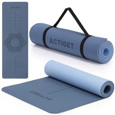 Immagine prodotto di Tappetino antiscivolo ACTIGET 183 x 61 cm in TPU per yoga e fitness con maniglia blu