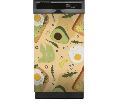 Produktbild von Aufkleber sticker 45x70 cm Dekorative folie Spülmaschine - Brot Ei Rucola und Avocado