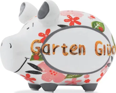 Produktbild von KCG 101654 Spardose Schwein "Gartenglück" Keramik Gold-Edition klein