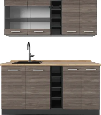Produktbild von Singleküche Vicco R-Line Edelgrau/Anthrazit 160 cm ohne Arbeitsplatte, Model 54009