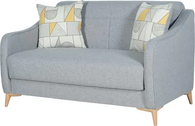 Produktbild von Dmora Schlafsofa 2-Sitzer Propata 142x90 cm Hellgrau, mit Stauraum