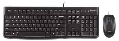 Produktbild von Logitech MK120, Kabelgebunden, USB, AZERTY, Schwarz, Maus enthalten