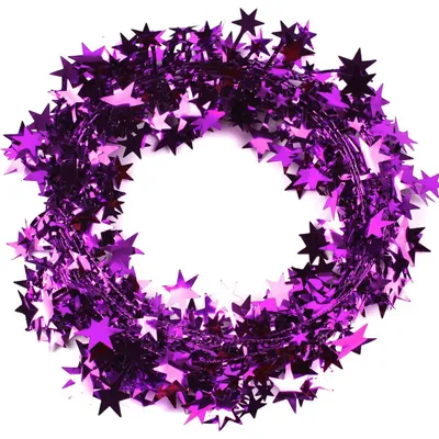 Lametta-Sternschnur, 7,5 m, lila, Weihnachtsdeko