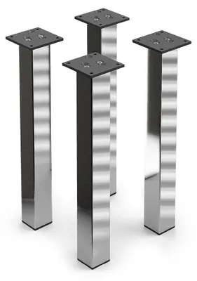 Produktbild von 4er Set sossai Aluminium Möbelfüße 400mm in Chrom Schrankfüße Sockelfüße